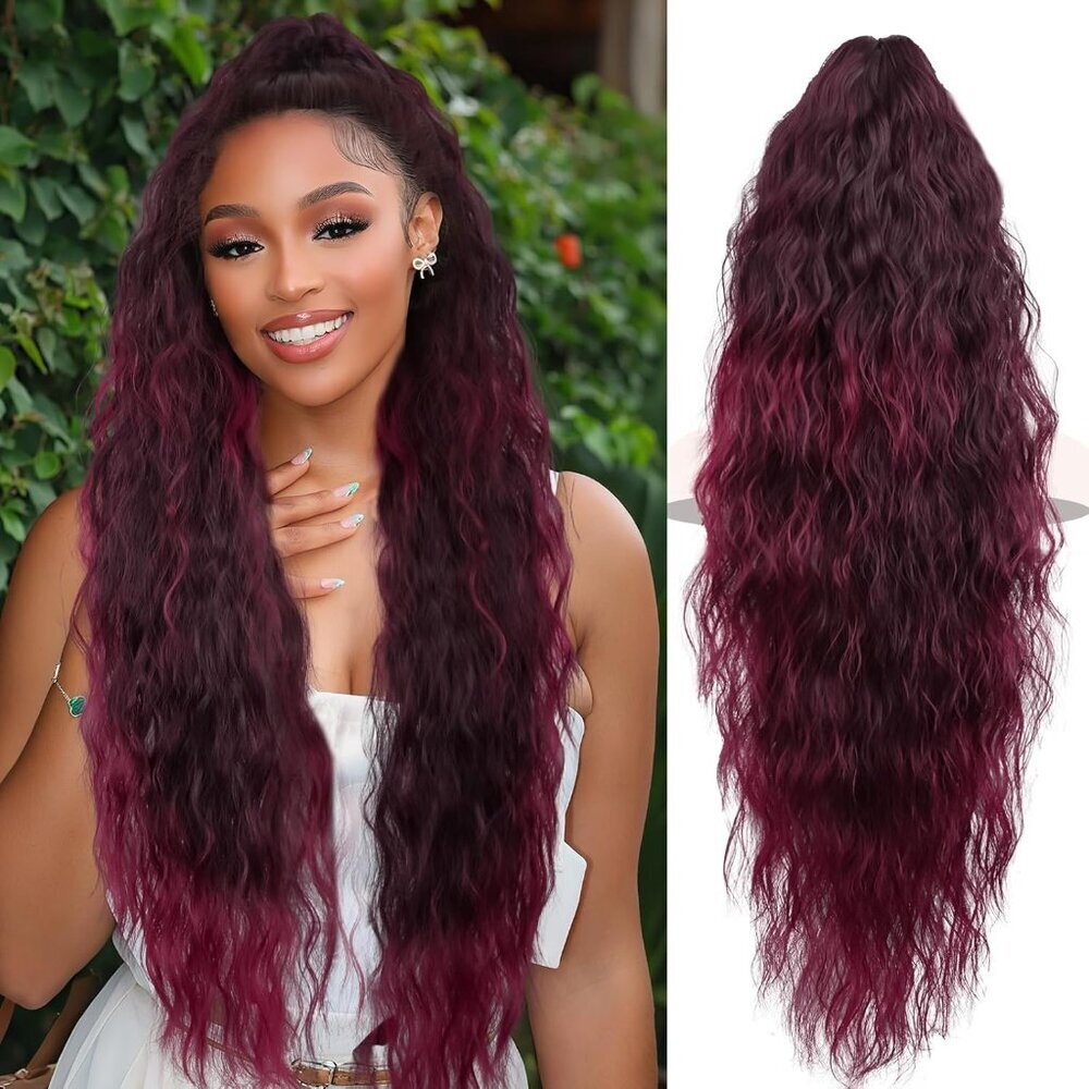 30 Inch Synthetic Wavy Ponytail Extension with Claw Clip Natural Look - Picture 1 of 7